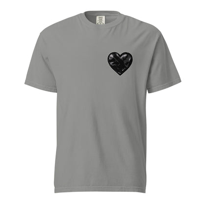 Signature | Comfort Colors T-Shirt | Obsidian Heartbeat | Heart Crest Logo
