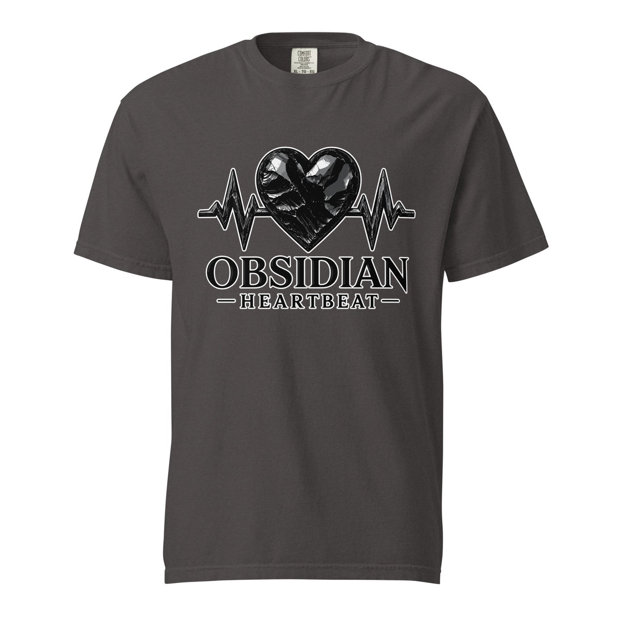 Signature | Comfort Colors T-Shirt | Obsidian Heartbeat | Pulse Athletics Logo