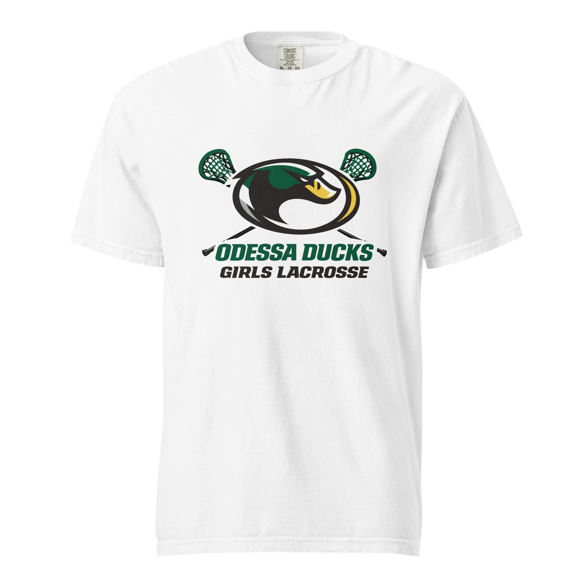 Signature | Comfort Colors T-Shirt | Odessa Girls Lacrosse | Duck Sticks Logo