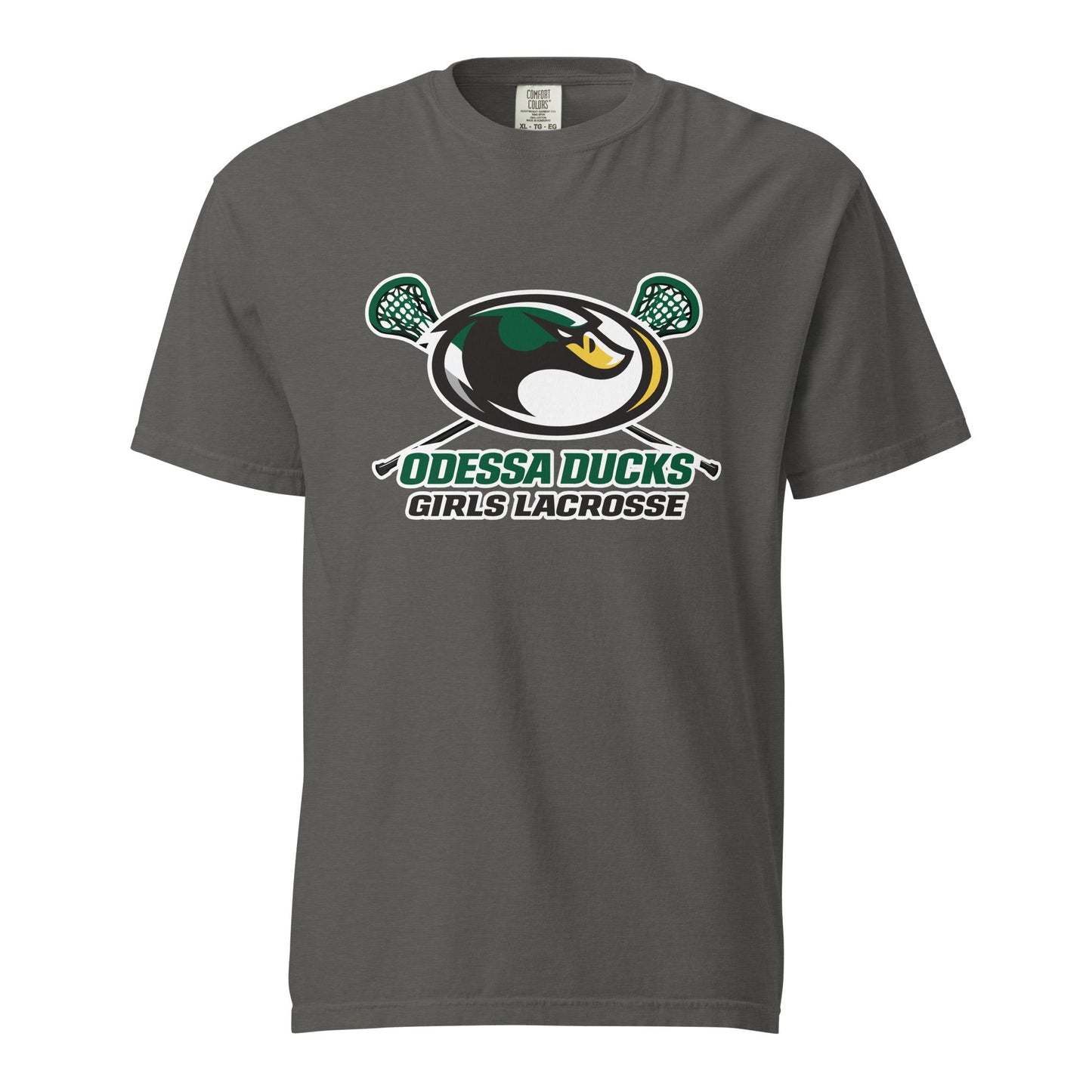 Signature | Comfort Colors T-Shirt | Odessa Girls Lacrosse | Duck Sticks Logo
