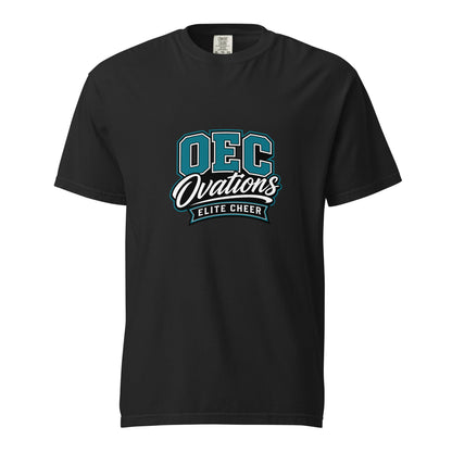 Signature | Comfort Colors T-Shirt | Ovations Elite Cheer | Crest Logo