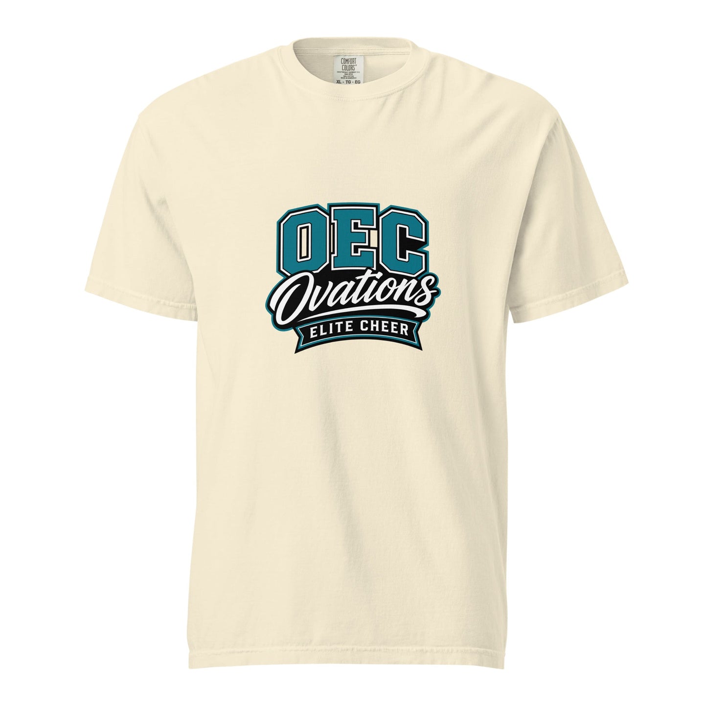 Signature | Comfort Colors T-Shirt | Ovations Elite Cheer | Crest Logo