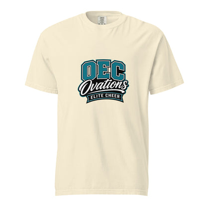 Signature | Comfort Colors T-Shirt | Ovations Elite Cheer | Crest Logo