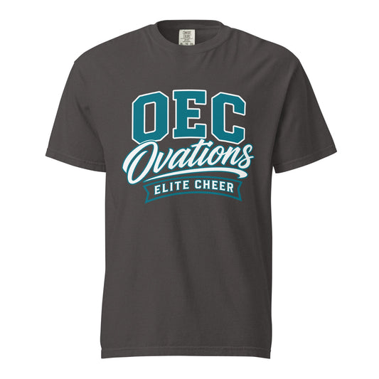Signature | Comfort Colors T-Shirt | Ovations Elite Cheer | Emblem Logo