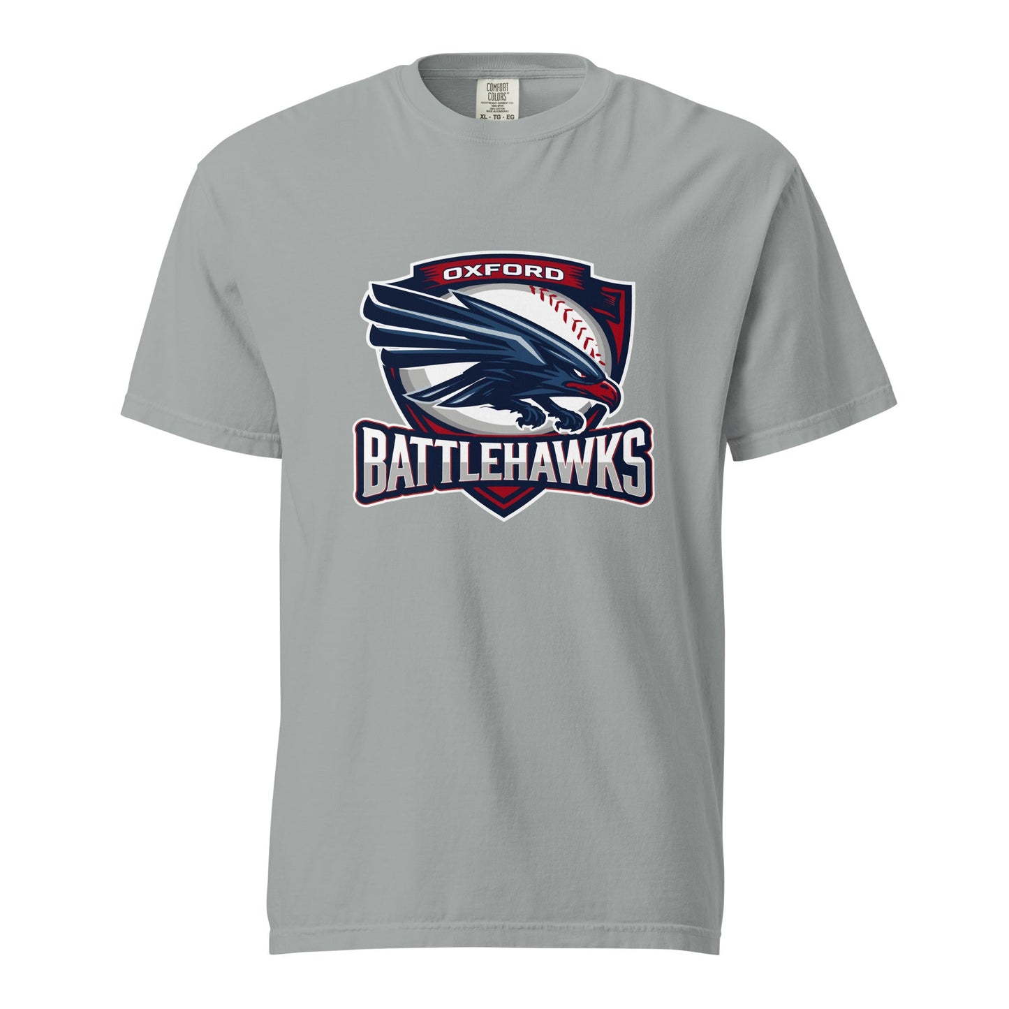 Signature | Comfort Colors T-Shirt | Oxford Battlehawks 13U | Badge Logo