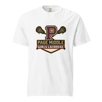 Signature | Comfort Colors T-Shirt | Page Middle Girls Lacrosse | Block P Logo