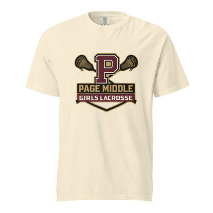 Signature | Comfort Colors T-Shirt | Page Middle Girls Lacrosse | Block P Logo