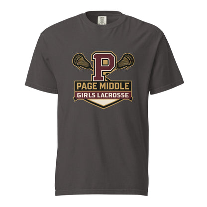 Signature | Comfort Colors T-Shirt | Page Middle Girls Lacrosse | Block P Logo