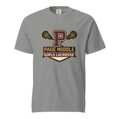 Signature | Comfort Colors T-Shirt | Page Middle Girls Lacrosse | Block P Logo