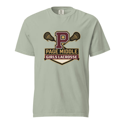 Signature | Comfort Colors T-Shirt | Page Middle Girls Lacrosse | Block P Logo