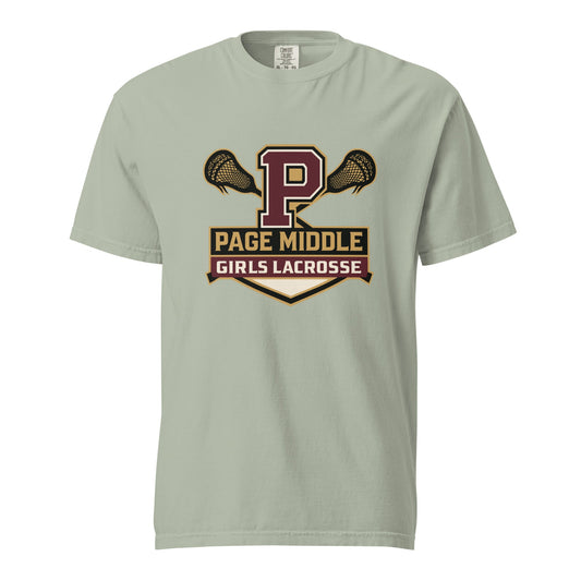 Signature | Comfort Colors T-Shirt | Page Middle Girls Lacrosse | Block P Logo