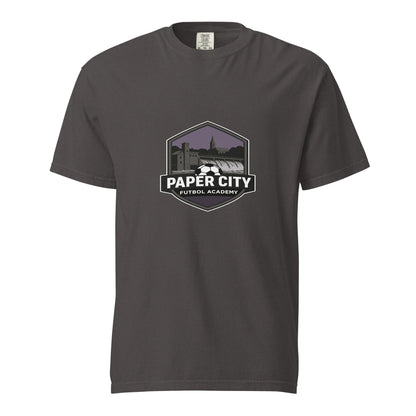 Signature | Comfort Colors T-Shirt | Paper City Futbol Academy | Vanguard Shield Logo