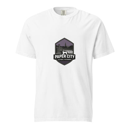 Signature | Comfort Colors T-Shirt | Paper City Futbol Academy | Vanguard Shield Logo