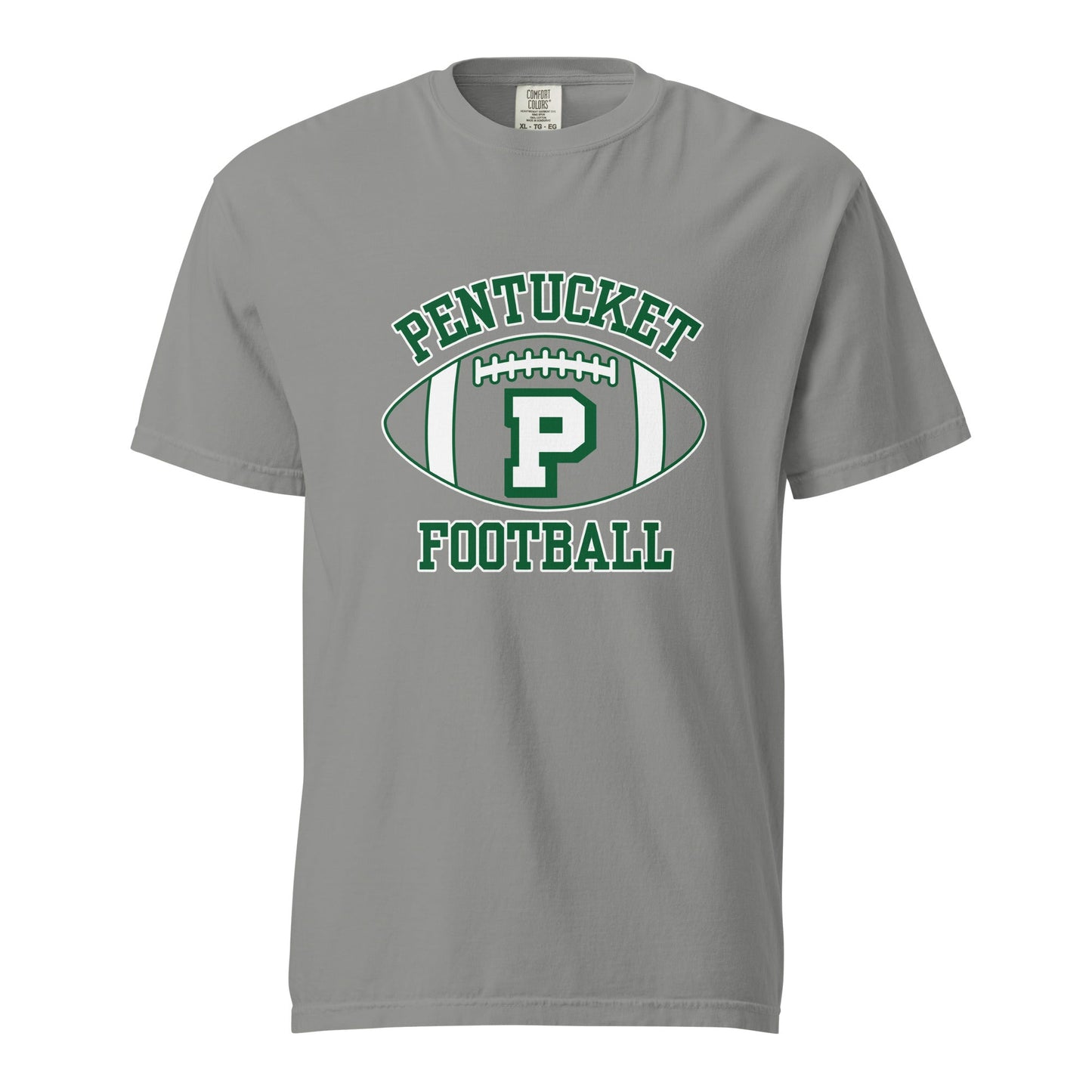 Signature | Comfort Colors T-Shirt | Pentucket Youth Football and Cheer | Varsity Badge Logo