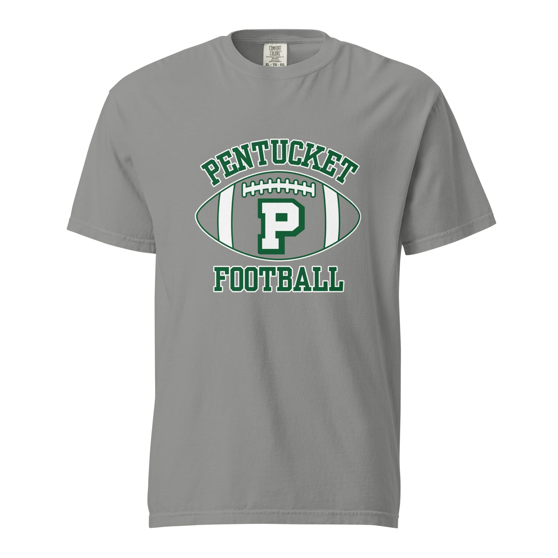Signature | Comfort Colors T-Shirt | Pentucket Youth Football and Cheer | Varsity Badge Logo