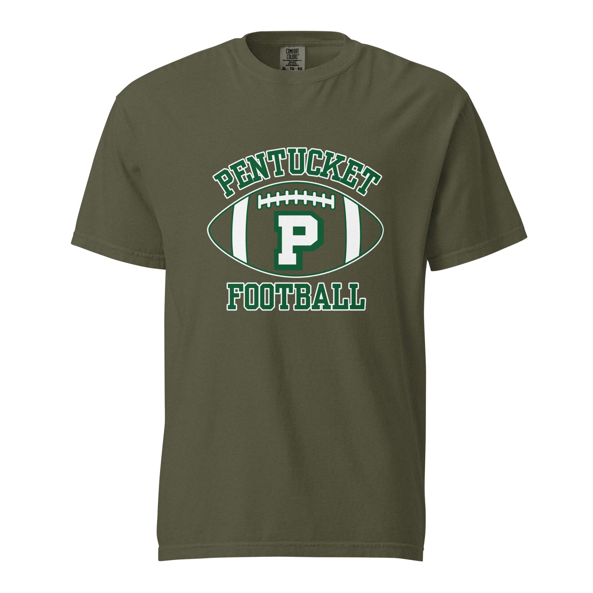 Signature | Comfort Colors T-Shirt | Pentucket Youth Football and Cheer | Varsity Badge Logo