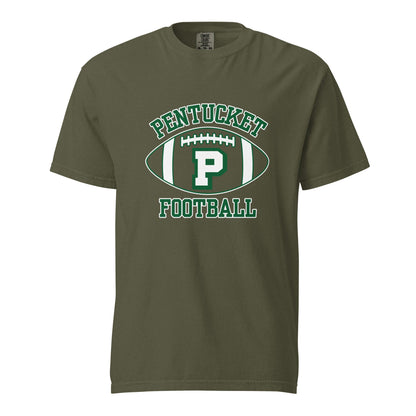 Signature | Comfort Colors T-Shirt | Pentucket Youth Football and Cheer | Varsity Badge Logo