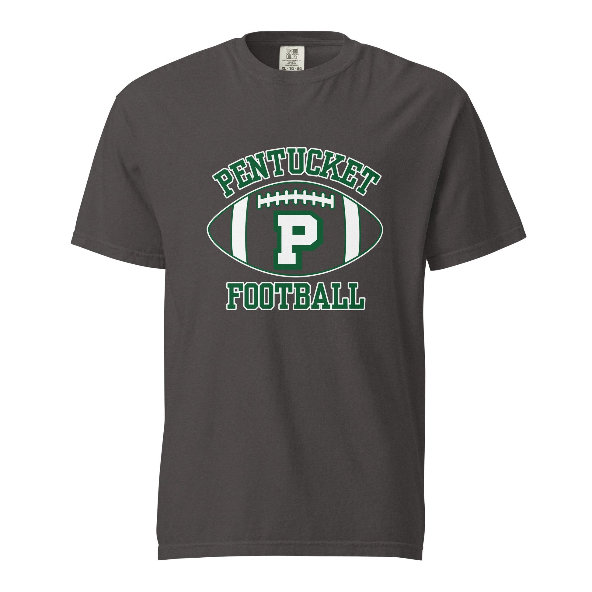 Signature | Comfort Colors T-Shirt | Pentucket Youth Football and Cheer | Varsity Badge Logo