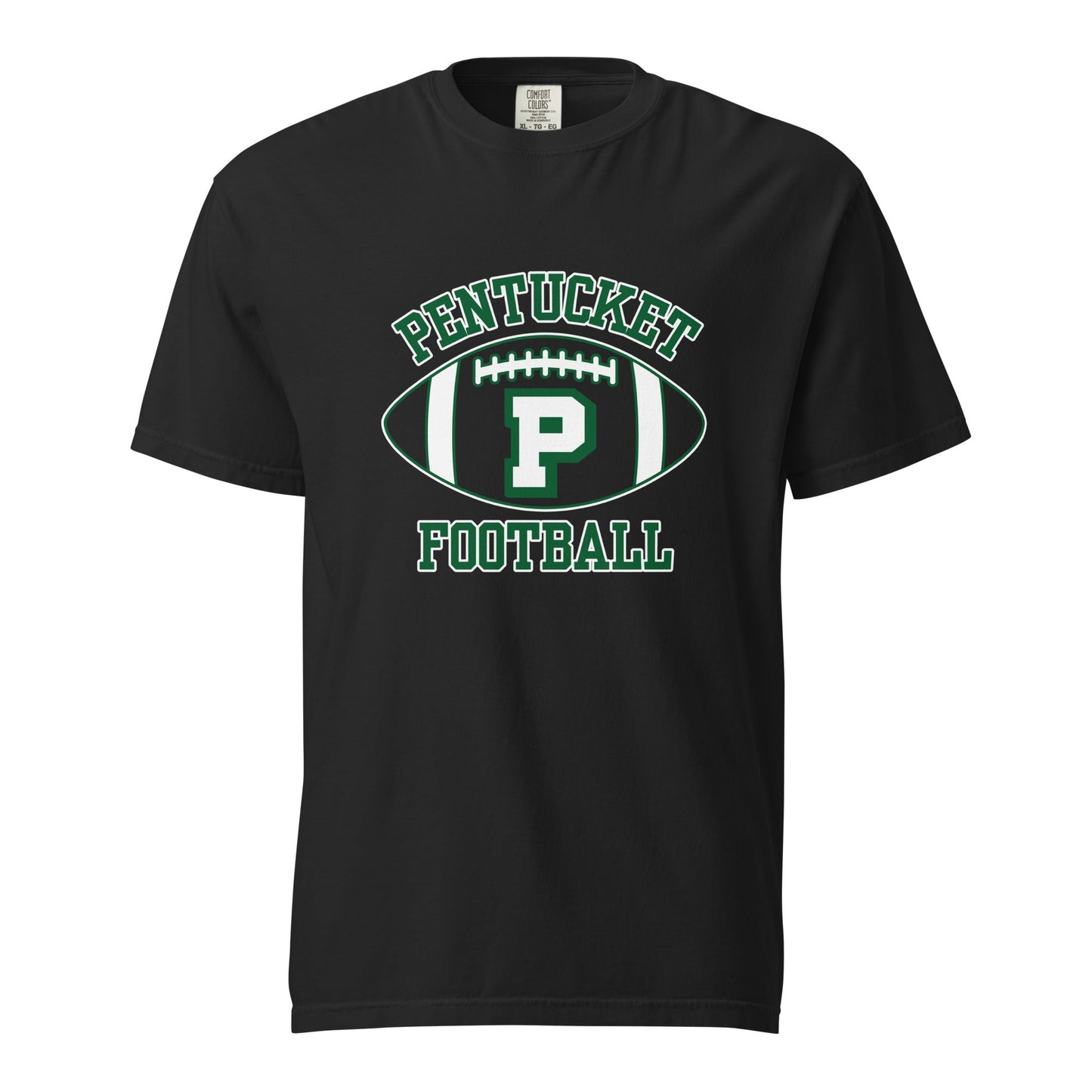 Signature | Comfort Colors T-Shirt | Pentucket Youth Football and Cheer | Varsity Badge Logo