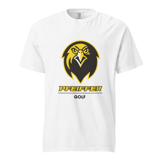 Signature | Comfort Colors T-Shirt | Pfeiffer University Golf | Falcon Logo