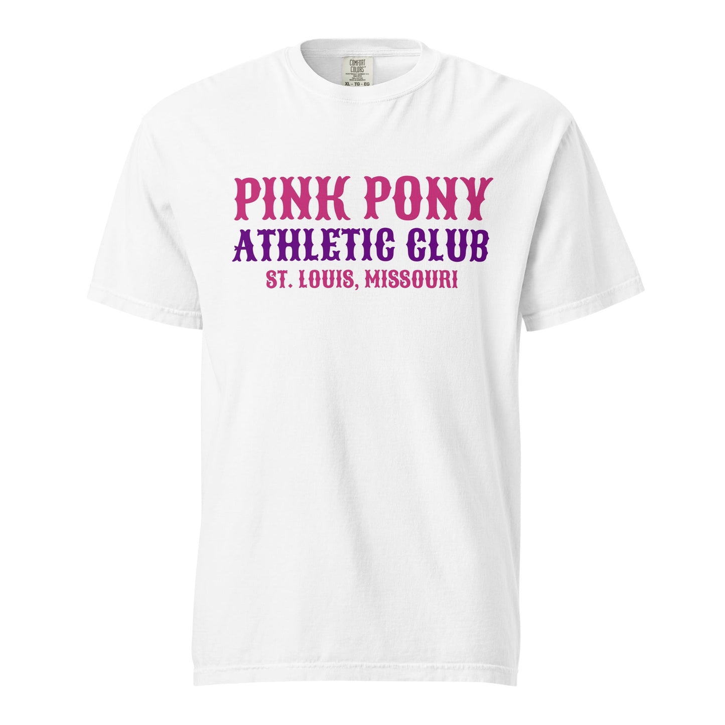 Signature | Comfort Colors T-Shirt | Pink Pony Athletic Club | Athletic Wordmark Logo
