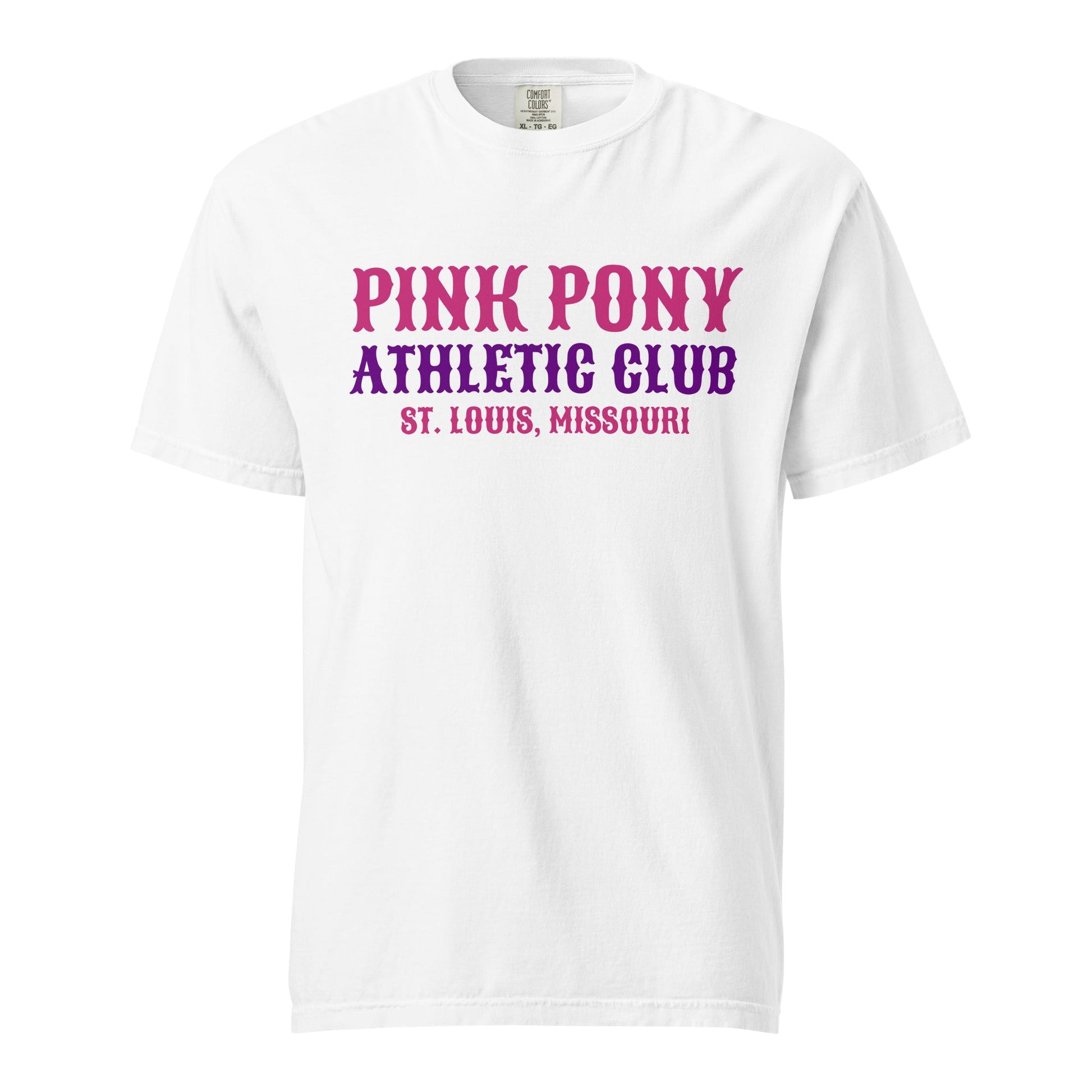 Signature | Comfort Colors T-Shirt | Pink Pony Athletic Club | Athletic Wordmark Logo