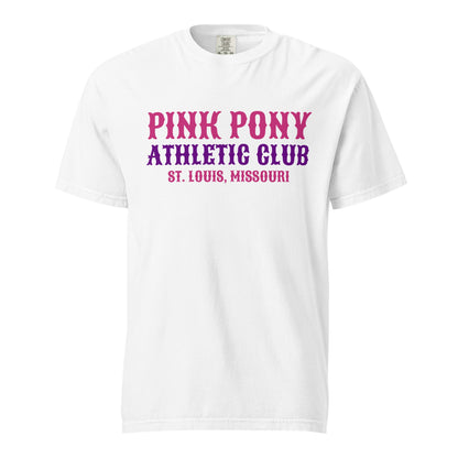 Signature | Comfort Colors T-Shirt | Pink Pony Athletic Club | Athletic Wordmark Logo