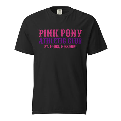 Signature | Comfort Colors T-Shirt | Pink Pony Athletic Club | Athletic Wordmark Logo