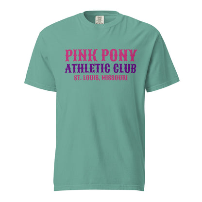 Signature | Comfort Colors T-Shirt | Pink Pony Athletic Club | Athletic Wordmark Logo