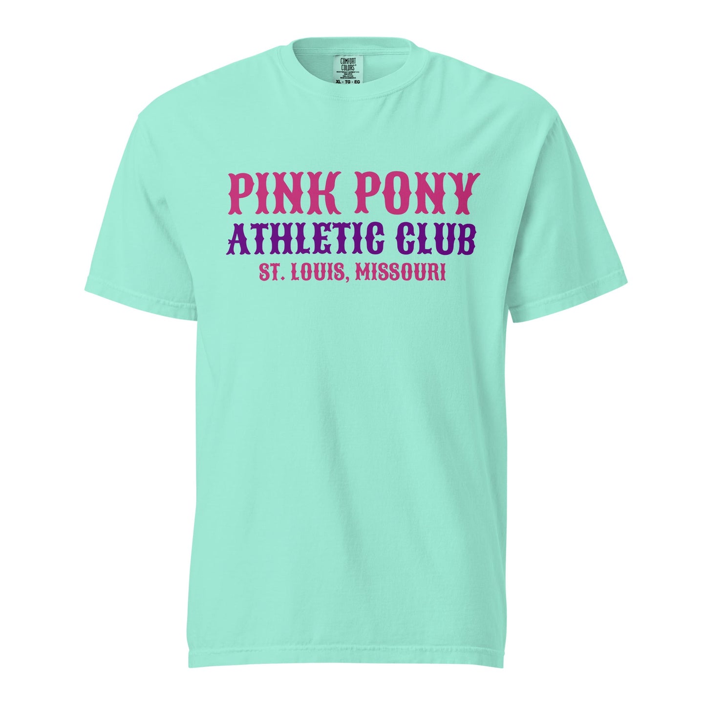 Signature | Comfort Colors T-Shirt | Pink Pony Athletic Club | Athletic Wordmark Logo