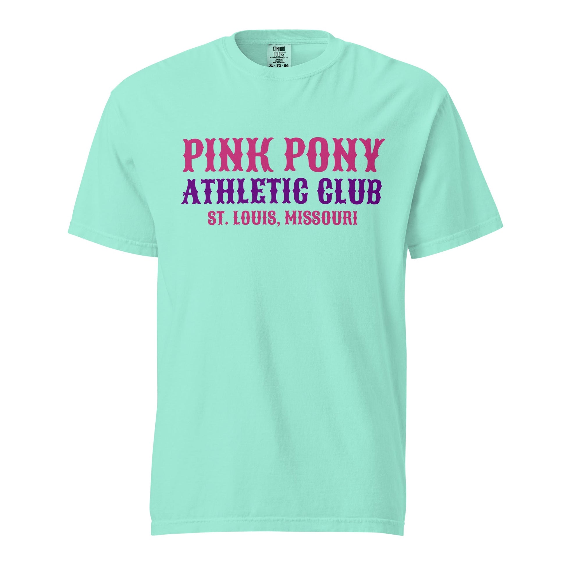 Signature | Comfort Colors T-Shirt | Pink Pony Athletic Club | Athletic Wordmark Logo