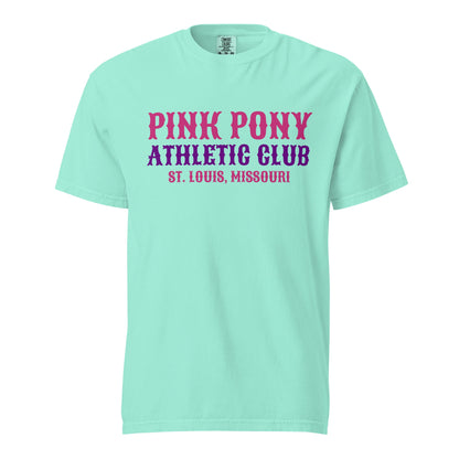 Signature | Comfort Colors T-Shirt | Pink Pony Athletic Club | Athletic Wordmark Logo