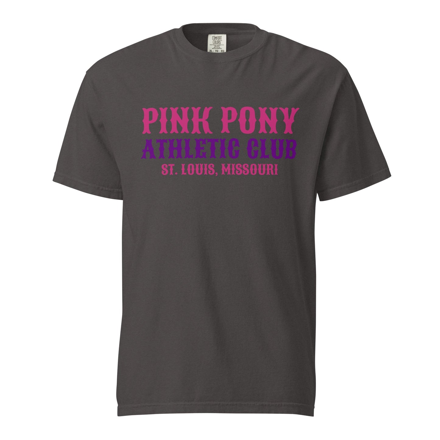 Signature | Comfort Colors T-Shirt | Pink Pony Athletic Club | Athletic Wordmark Logo