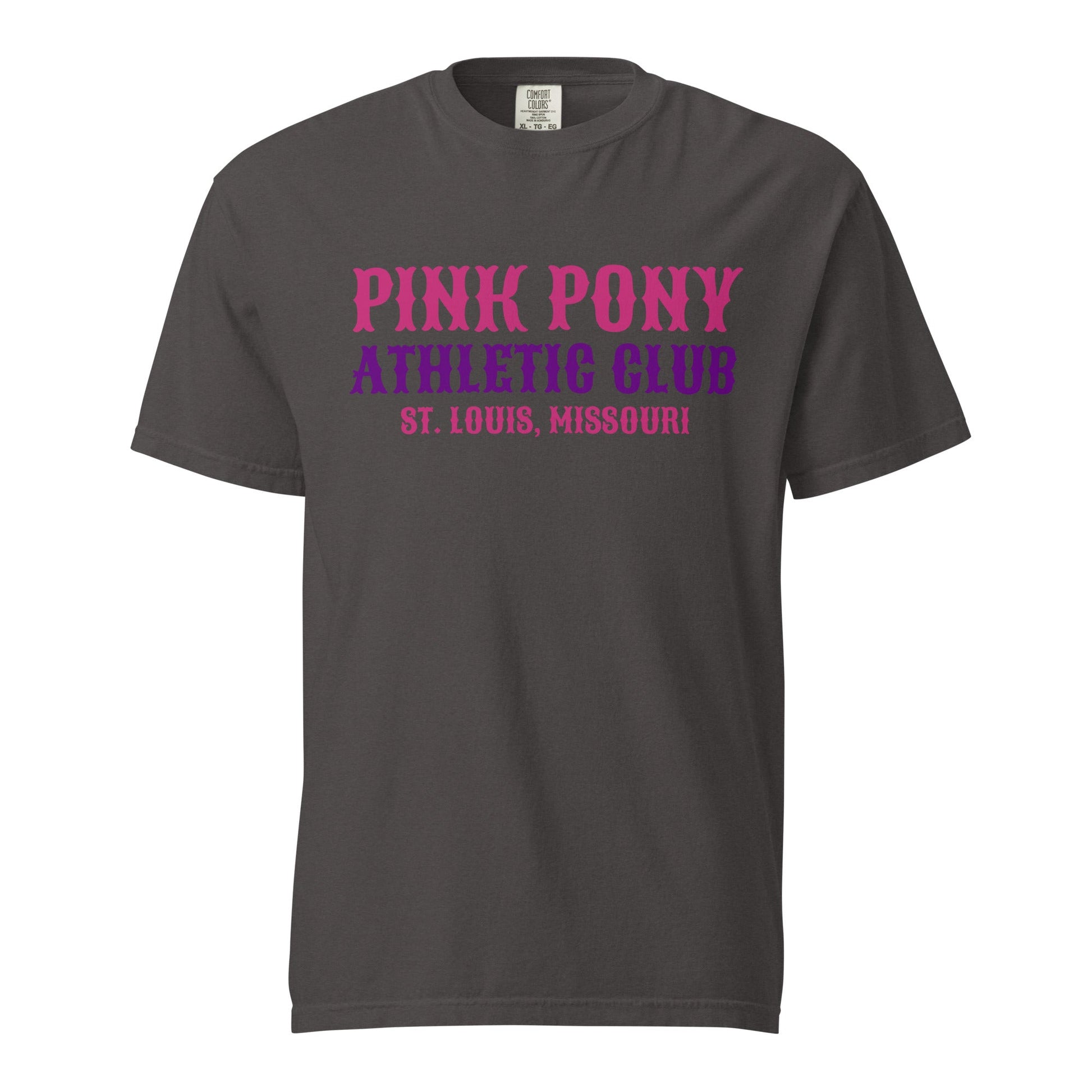 Signature | Comfort Colors T-Shirt | Pink Pony Athletic Club | Athletic Wordmark Logo