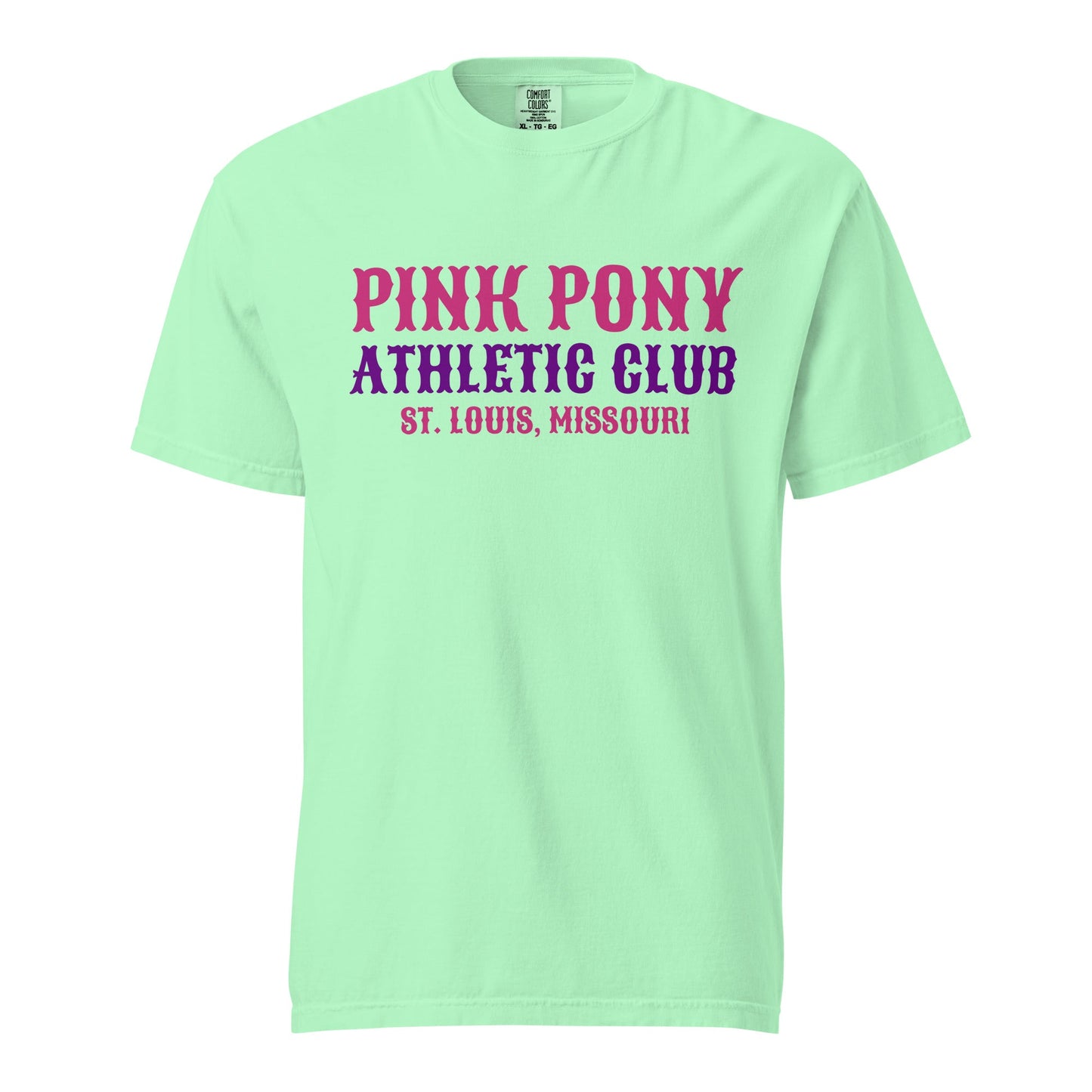 Signature | Comfort Colors T-Shirt | Pink Pony Athletic Club | Athletic Wordmark Logo