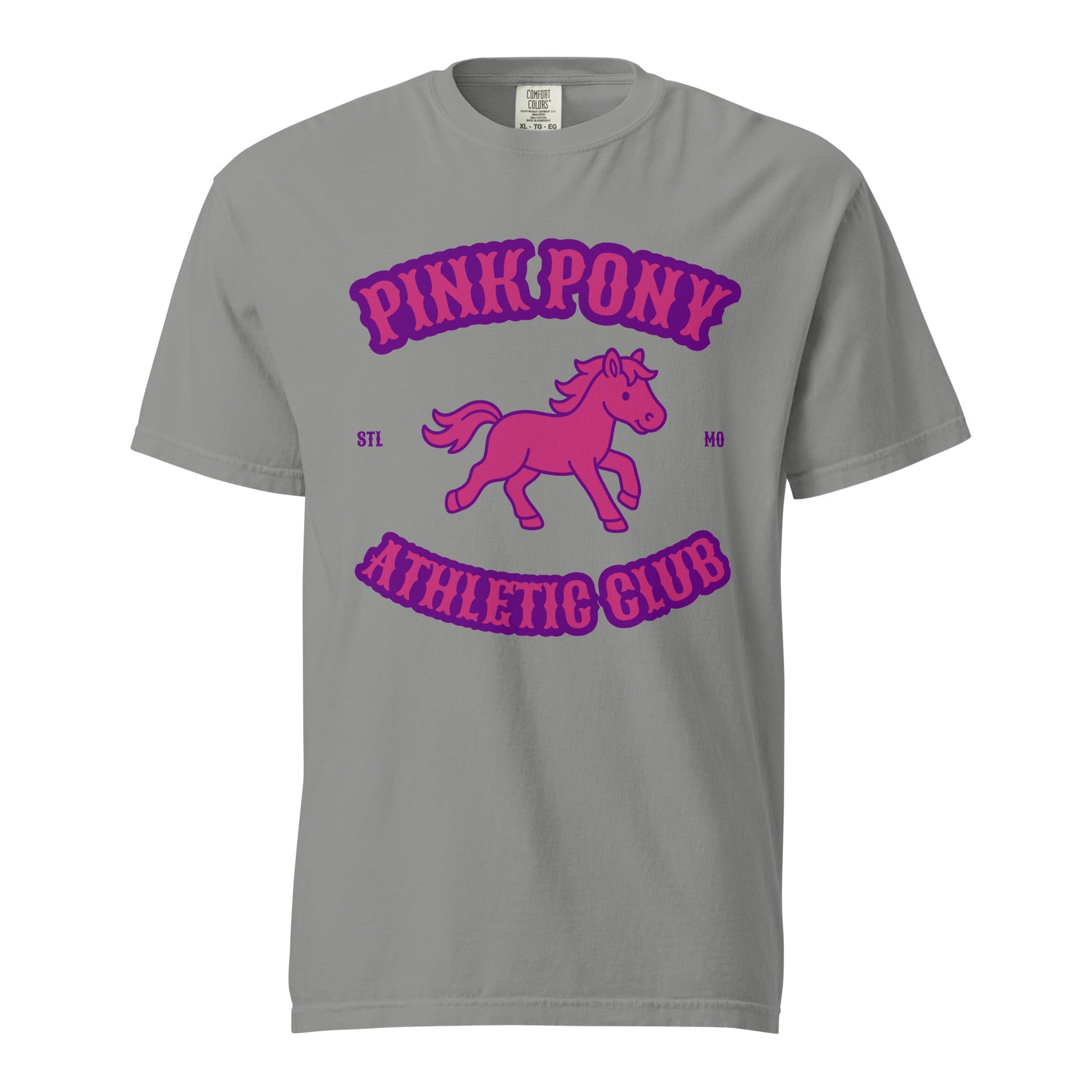 Signature | Comfort Colors T-Shirt | Pink Pony Athletic Club | Crest Logo