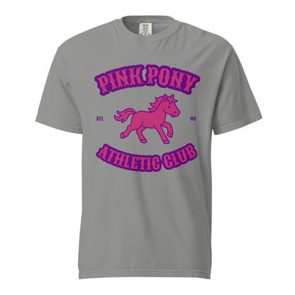 Signature | Comfort Colors T-Shirt | Pink Pony Athletic Club | Crest Logo