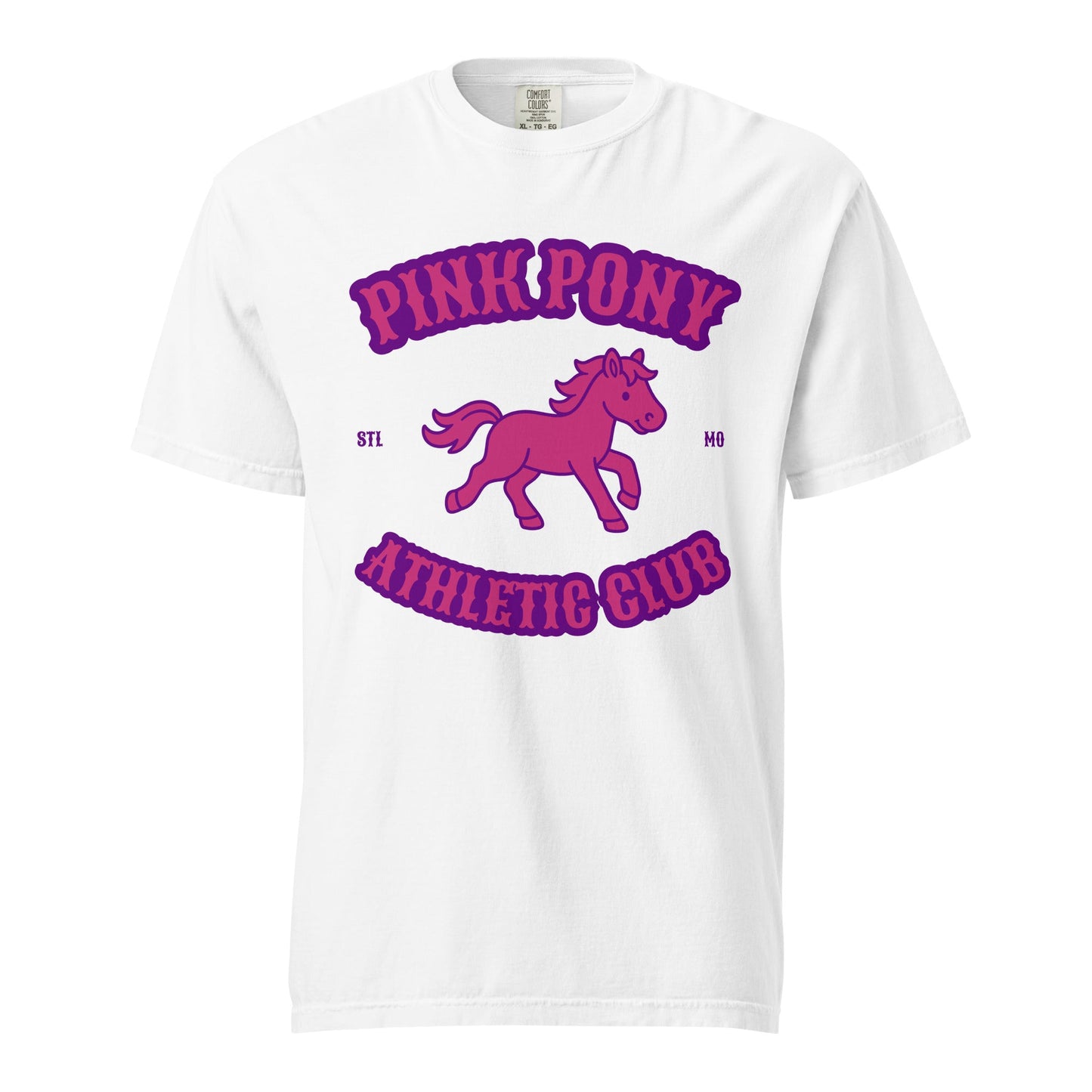 Signature | Comfort Colors T-Shirt | Pink Pony Athletic Club | Crest Logo