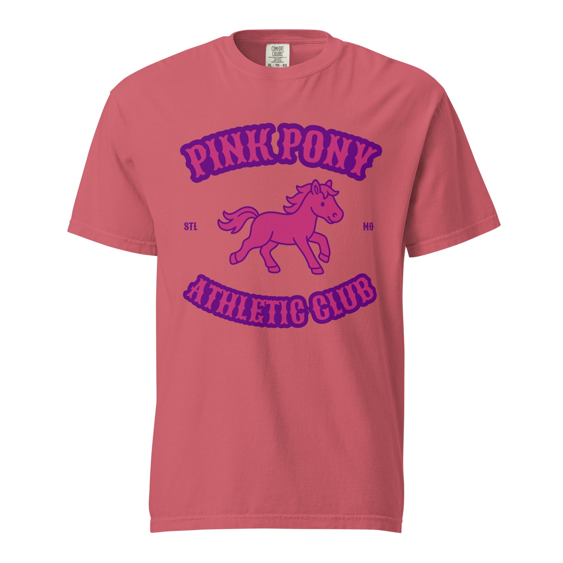 Signature | Comfort Colors T-Shirt | Pink Pony Athletic Club | Crest Logo