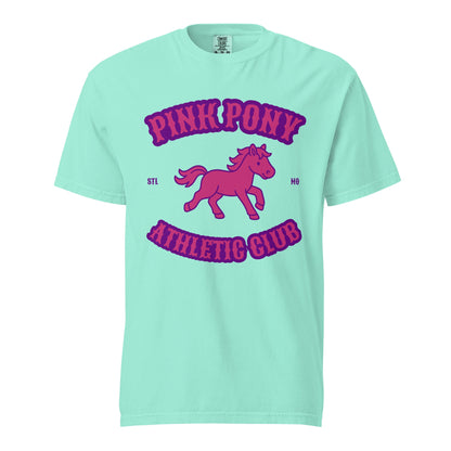 Signature | Comfort Colors T-Shirt | Pink Pony Athletic Club | Crest Logo