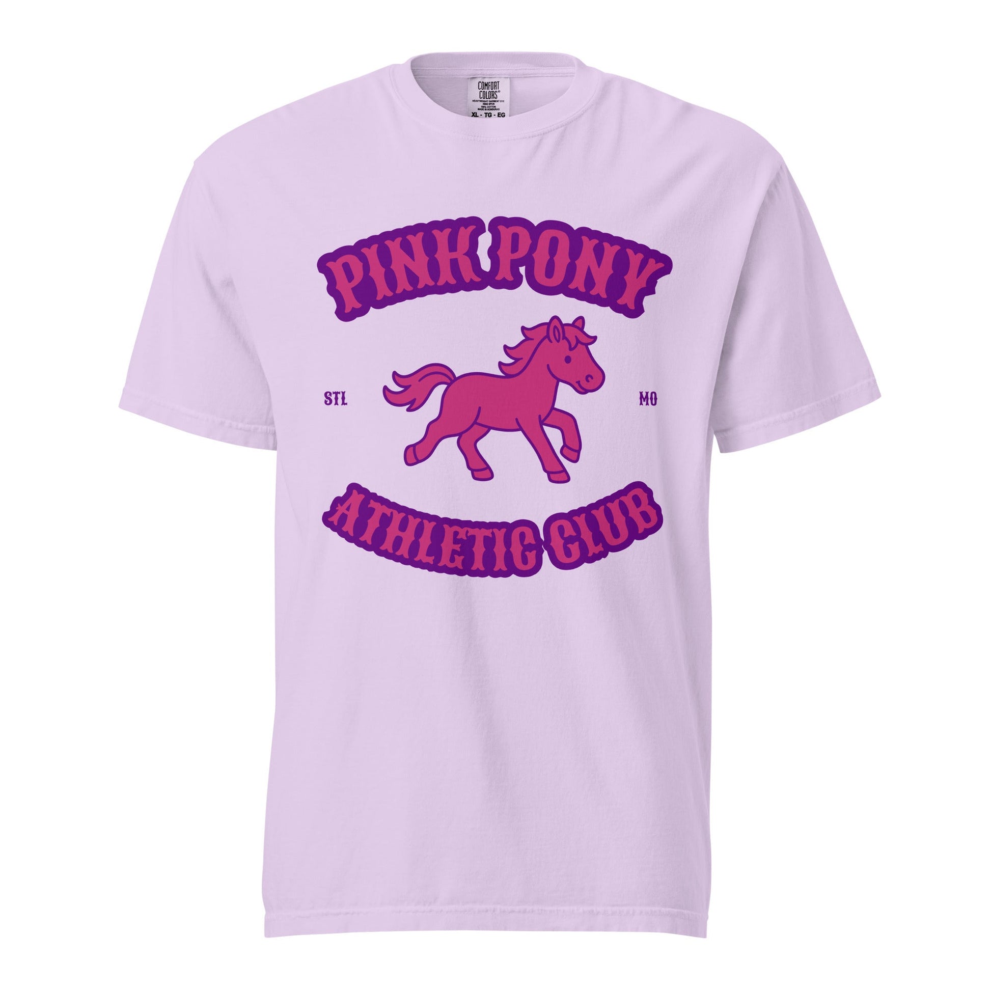 Signature | Comfort Colors T-Shirt | Pink Pony Athletic Club | Crest Logo