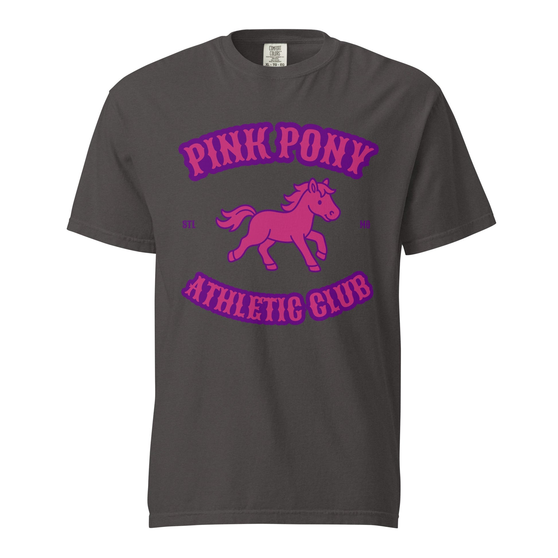 Signature | Comfort Colors T-Shirt | Pink Pony Athletic Club | Crest Logo