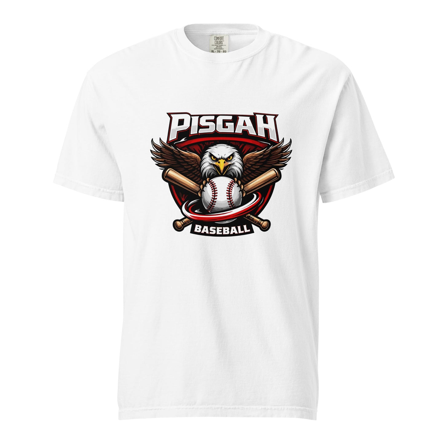 Signature | Comfort Colors T-Shirt | Pisgah Rec League | Eagle Baseball Logo