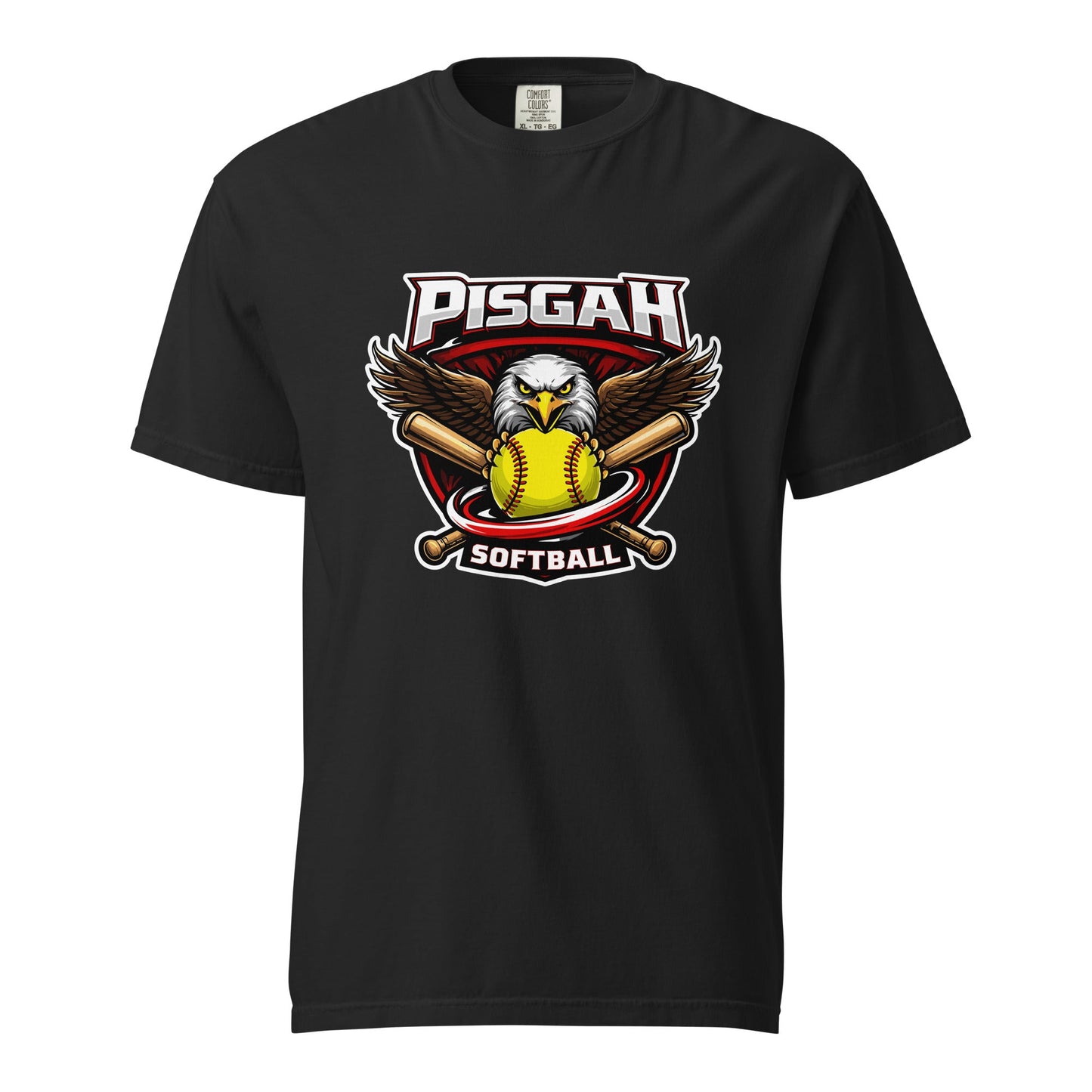 Signature | Comfort Colors T-Shirt | Pisgah Rec League | Eagle Softball Logo