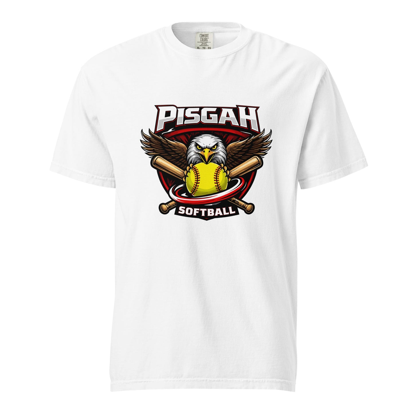 Signature | Comfort Colors T-Shirt | Pisgah Rec League | Eagle Softball Logo