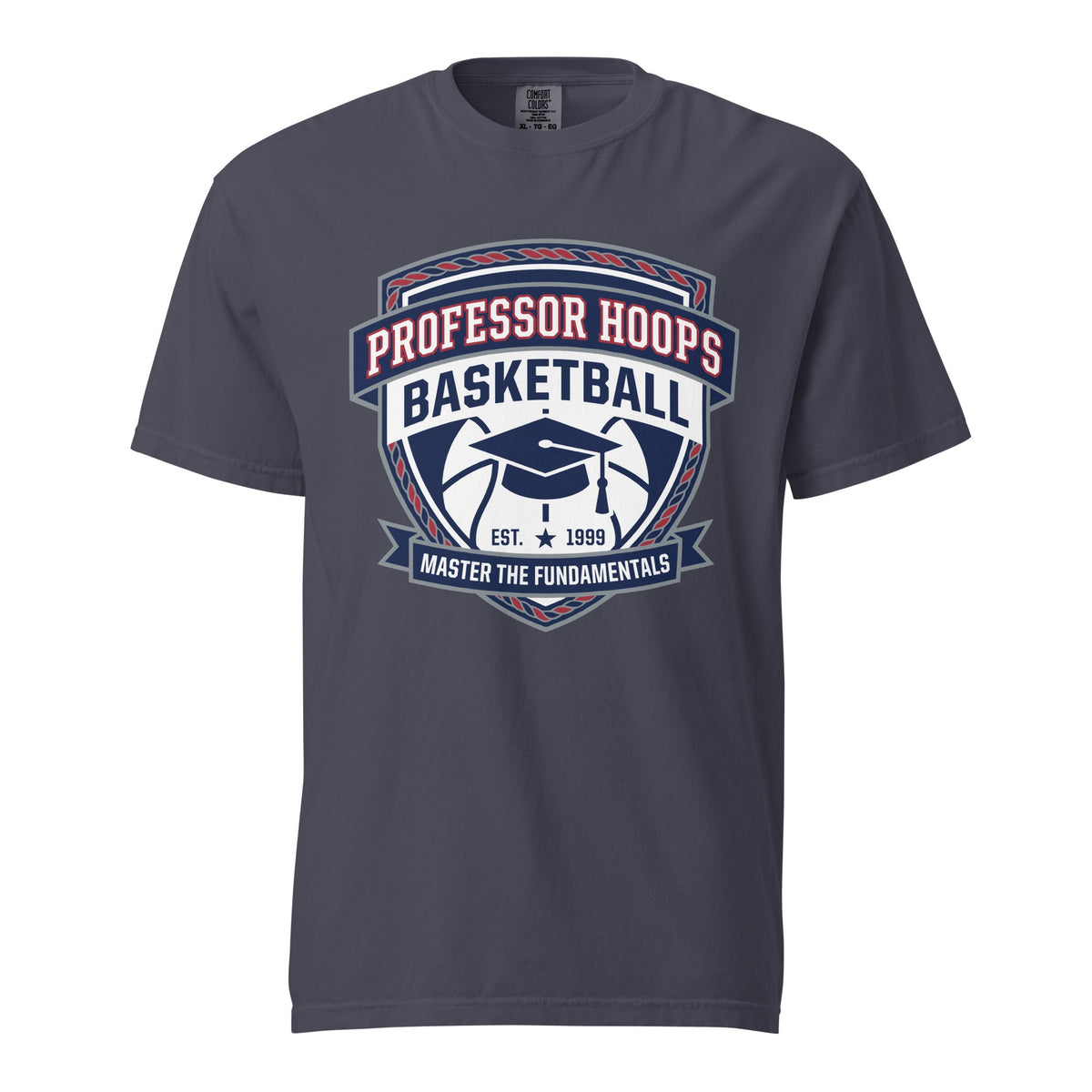 Signature | Comfort Colors T-Shirt | Professor Hoops Basketball | Crest Logo