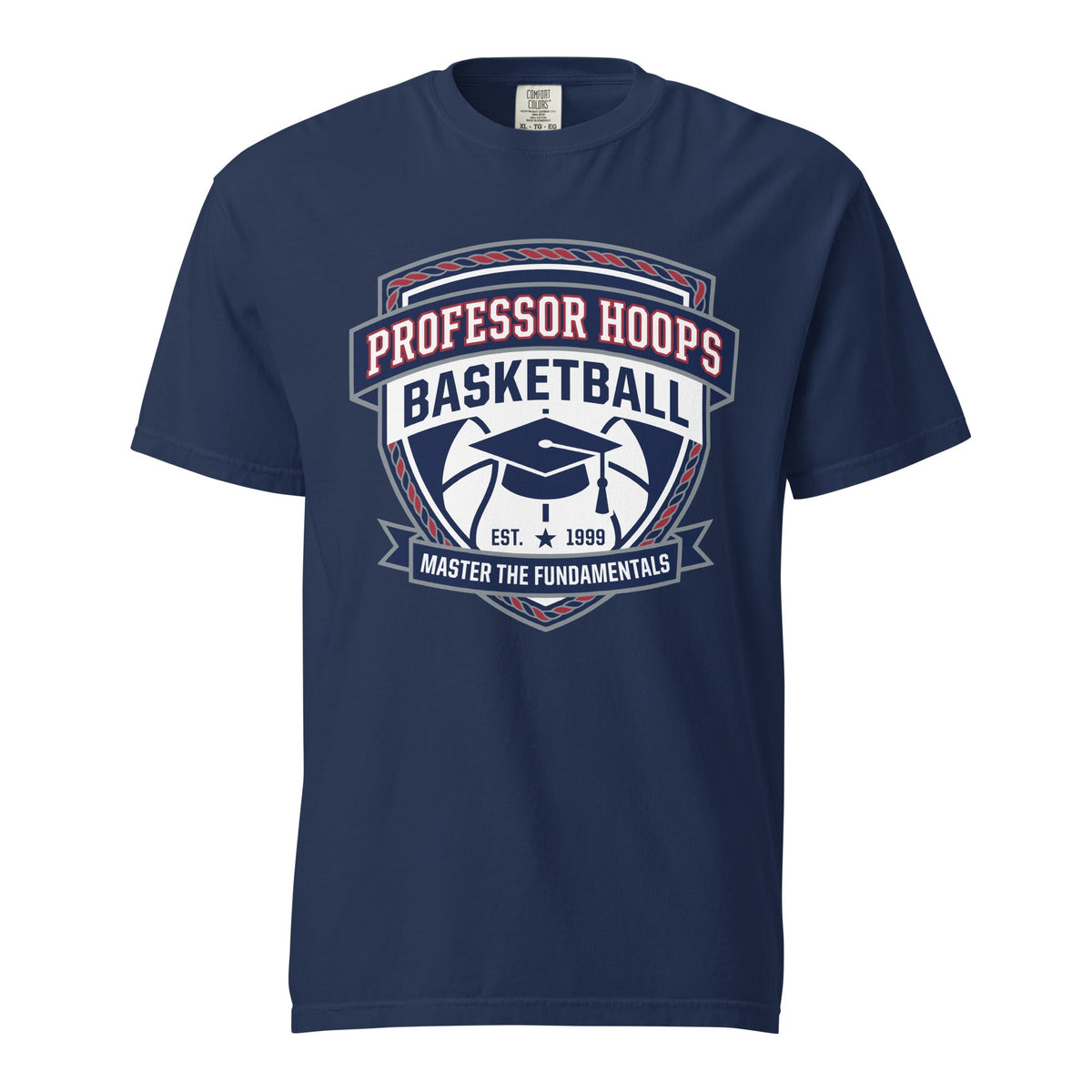 Signature | Comfort Colors T-Shirt | Professor Hoops Basketball | Crest Logo