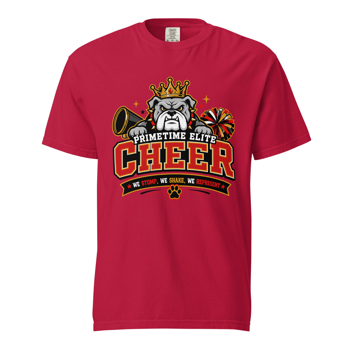 Signature | Comfort Colors T-Shirt | PTE Bulldog Cheer | Crest Logo
