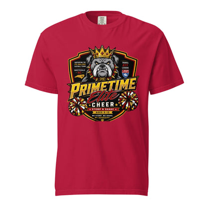Signature | Comfort Colors T-Shirt | PTE Bulldog Cheer | Shield Logo