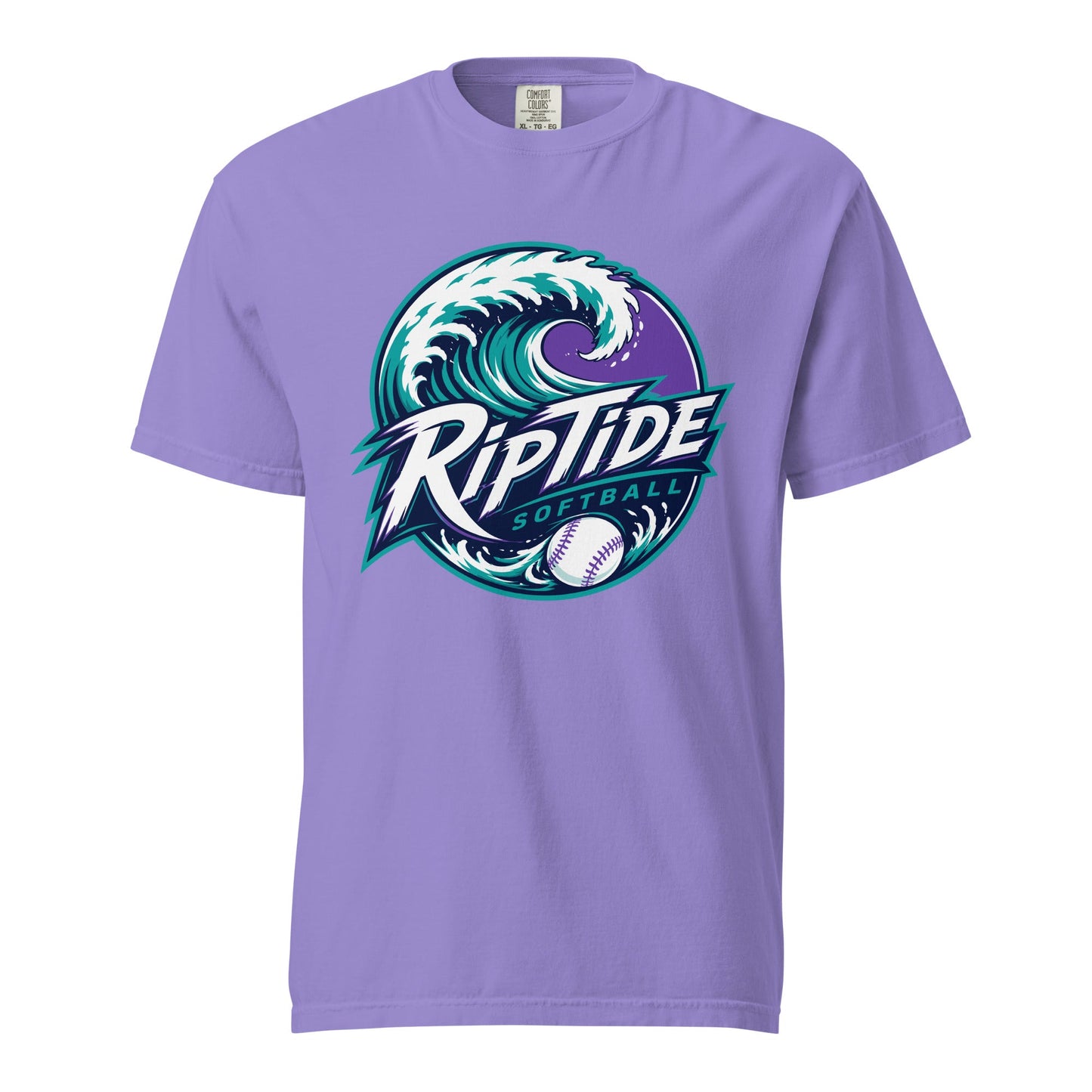 Signature | Comfort Colors T-Shirt | RipTide Softball | Emblem Logo